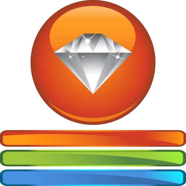 Przycisk web Diamond — Wektor stockowy