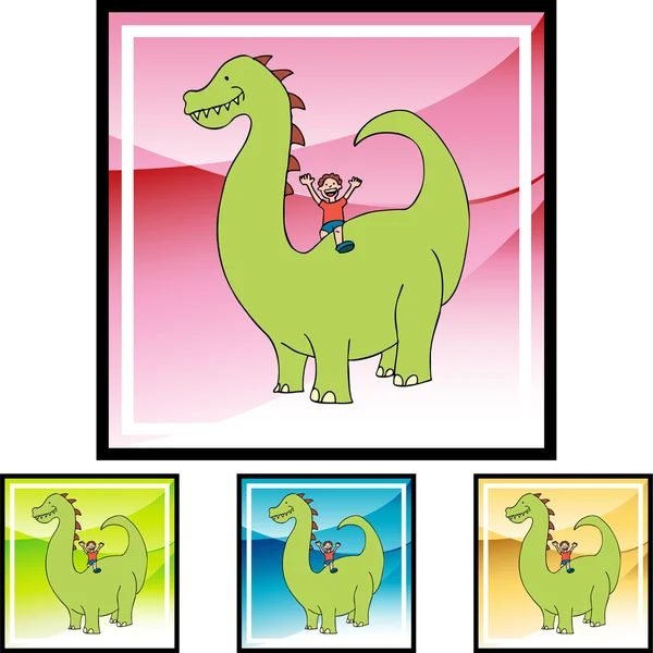 Dinosaurio icono web — Vector de stock