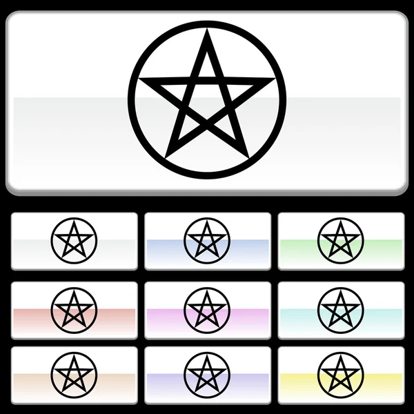 Pentagram knoppictogram — Stockvector