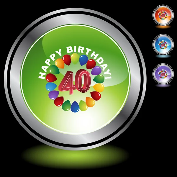 Happy Birthday 40 web icon — стоковый вектор