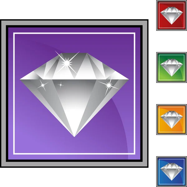 Diamond web tlačítko — Stockový vektor