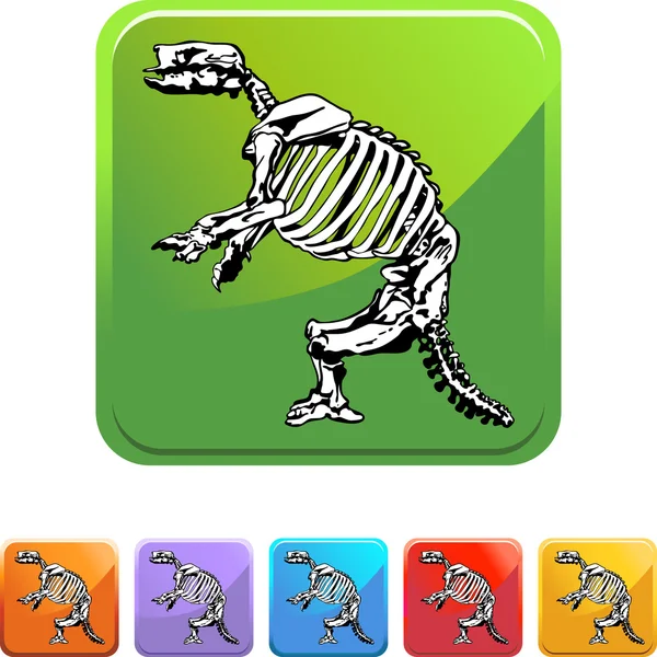 Fossil Bones web button — Stock Vector