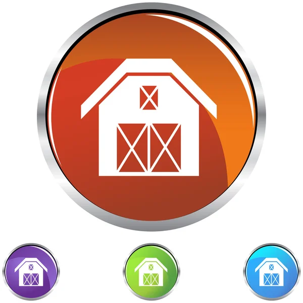 Barn icon button — Stock Vector