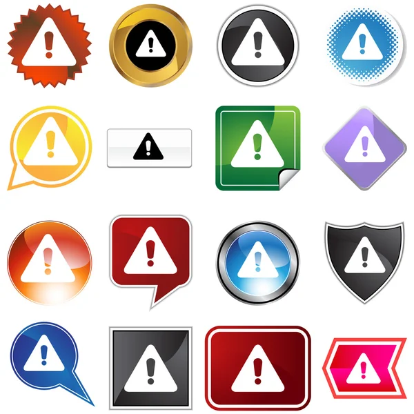 Ensemble d'icônes d'avertissement — Image vectorielle