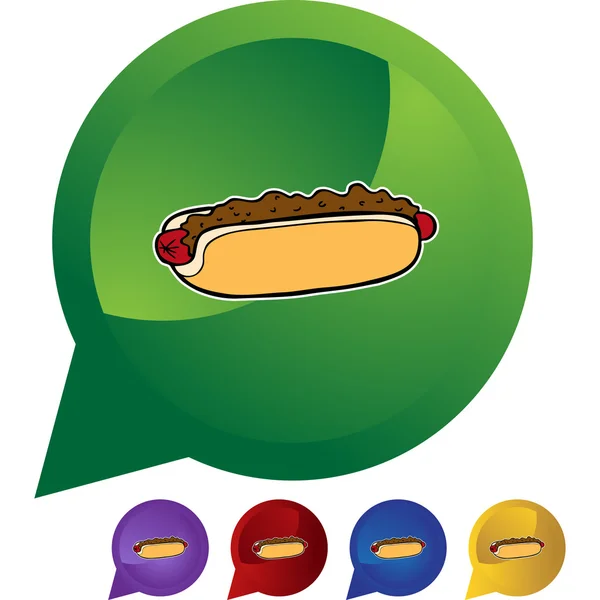 Chili dog icon button — Stock Vector