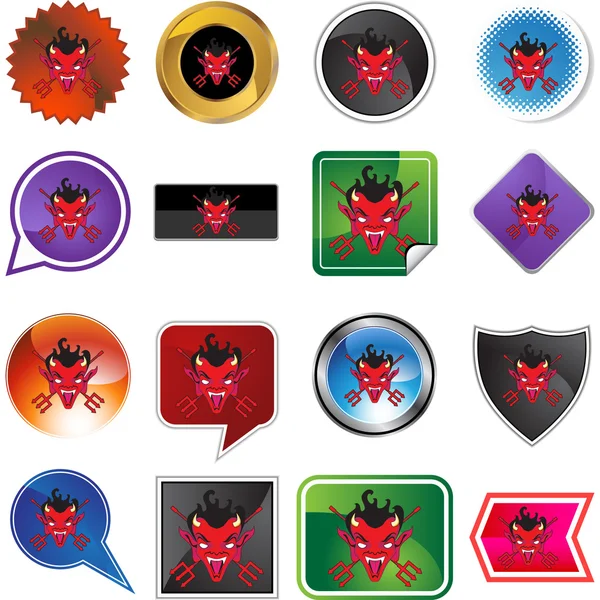 Devil web button — Stock Vector