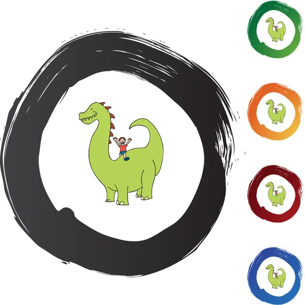 Icona web del dinosauro — Vettoriale Stock