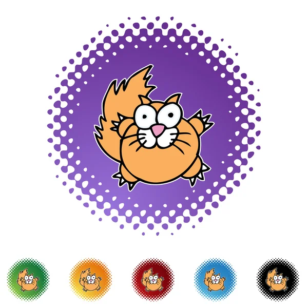 Gros chat icône web — Image vectorielle