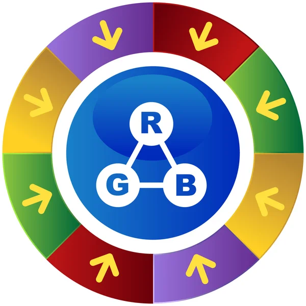 Rgb 색상 스펙트럼 단추 세트 — 스톡 벡터