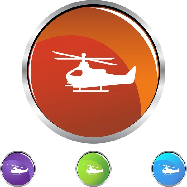 Helicopter web button — Stock Vector