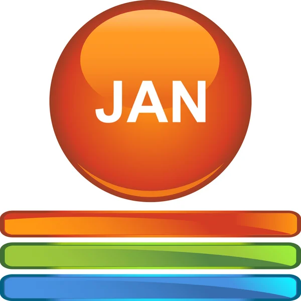 Januari webben knappen — Stock vektor