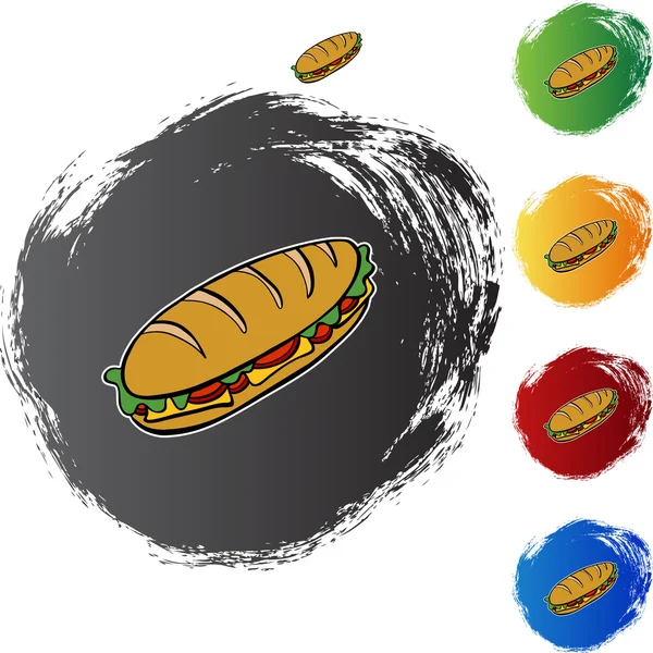Bouton web Sandwich sous-marin — Image vectorielle