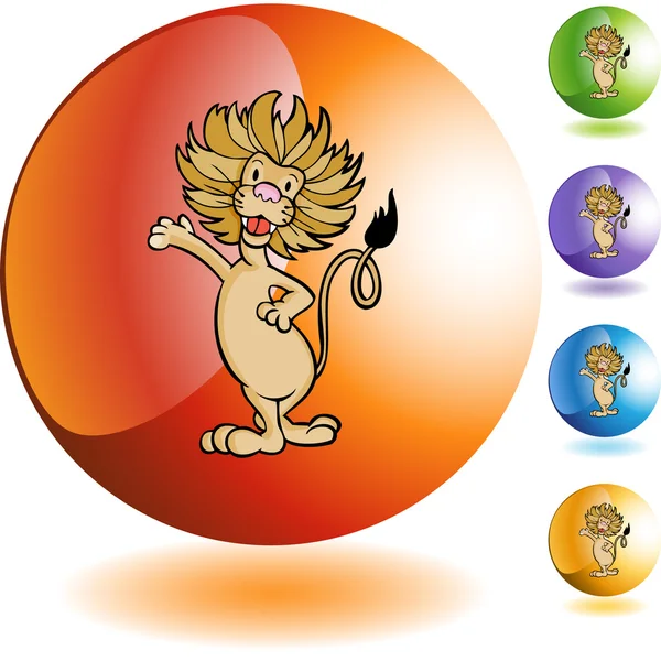 Icône web lion — Image vectorielle