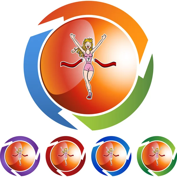 Běh Girl web ikony — Stockový vektor