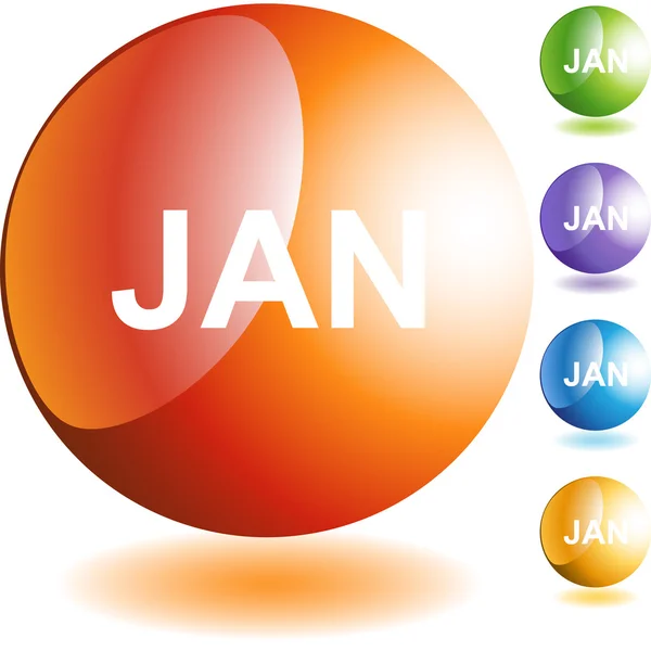 Januar-Webbutton — Stockvektor