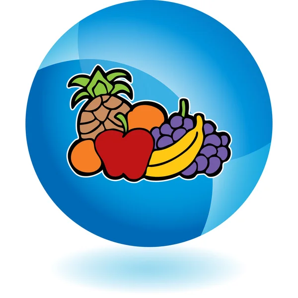 果物アイコン ボタン — ストックベクタ
