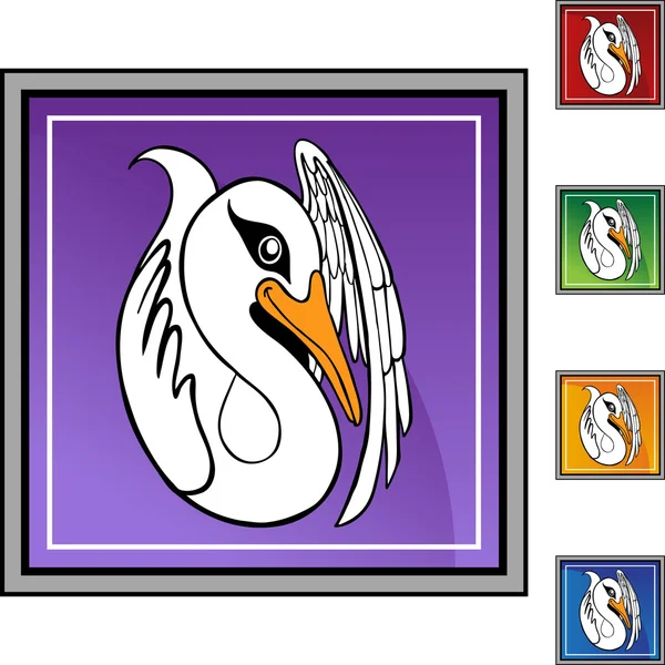 Ícone de cisne bonito —  Vetores de Stock