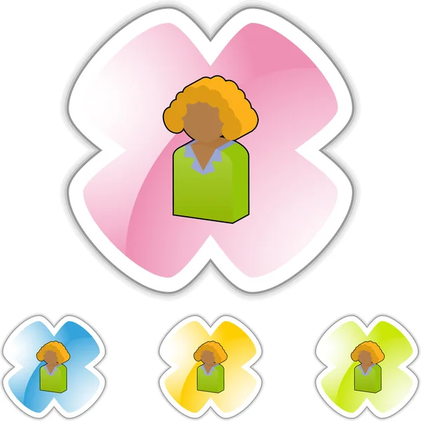 Ethnic Woman web icon — Stock Vector