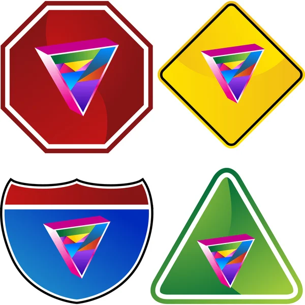 Gay Triangle icon button — Stock Vector