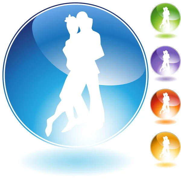 Dancing People Crystal Icon — Stock Vector