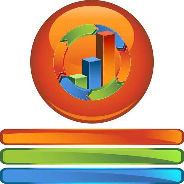 Bar Chart web button — Stock Vector