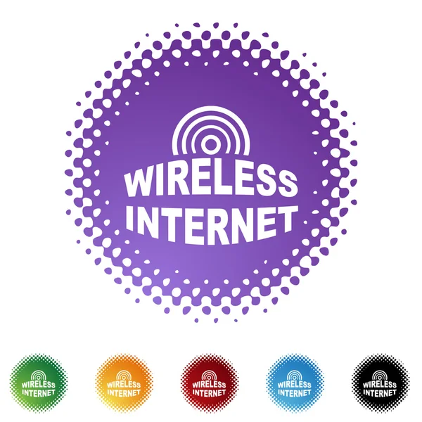 Sign Wireless Internet web button — Stock Vector