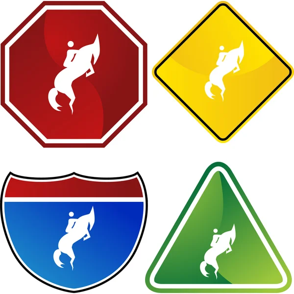Icono de jinete de caballo — Vector de stock
