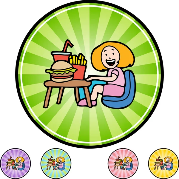 儿童和快餐 — 图库矢量图片