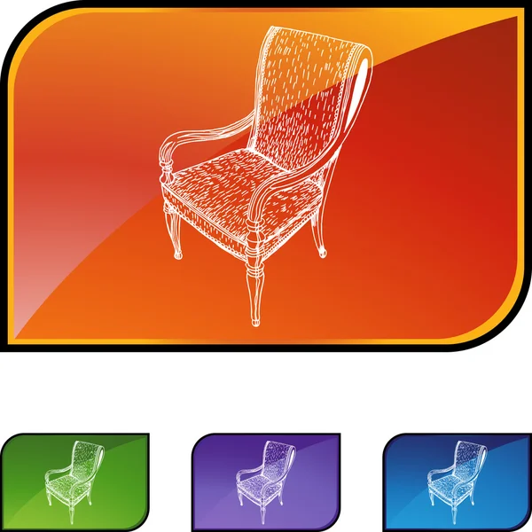 Botão web cadeira — Vetor de Stock