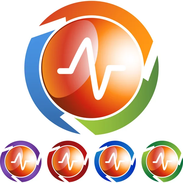 Kalp monitörü web simgesi — Stok Vektör