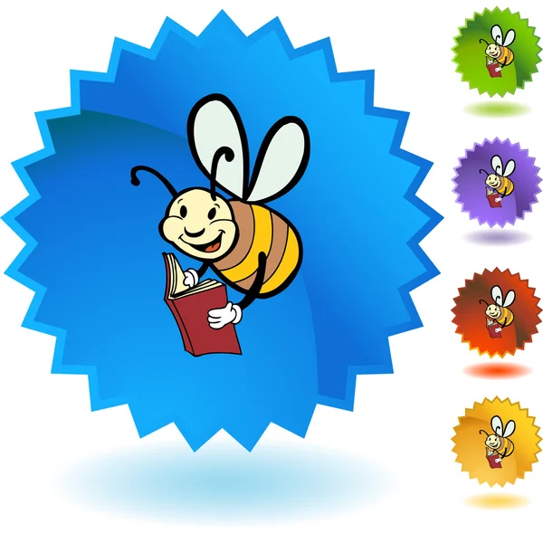 Bee lezing web knop — Stockvector