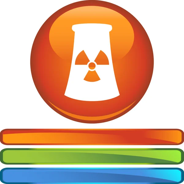 Nuclear Powerplant web button — Stock Vector