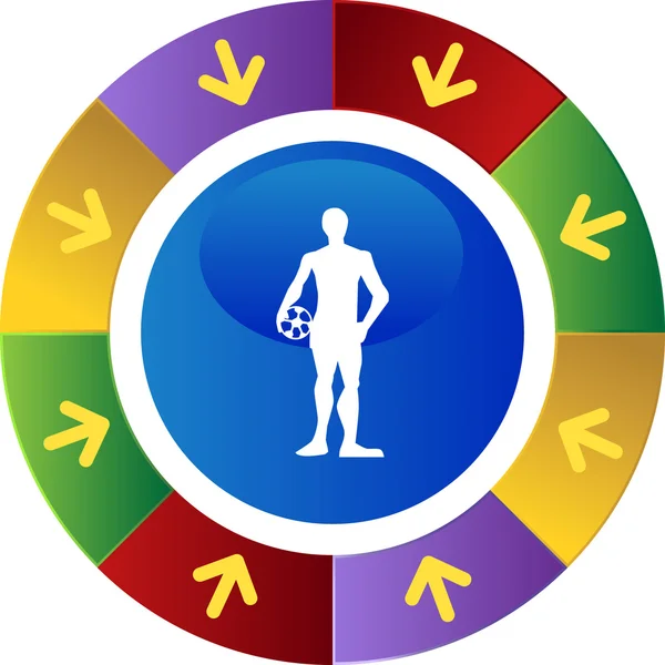 Botón web de fútbol — Archivo Imágenes Vectoriales
