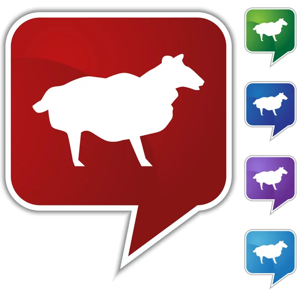 Conjunto de ícones de balão de fala de ovelha — Vetor de Stock