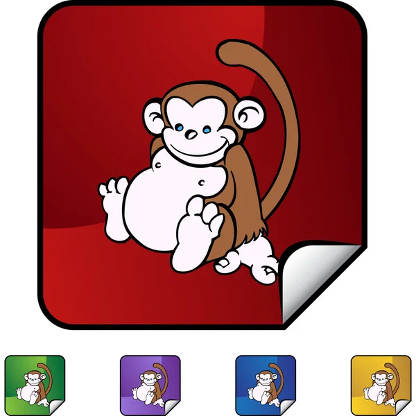 Singe bouton web — Image vectorielle