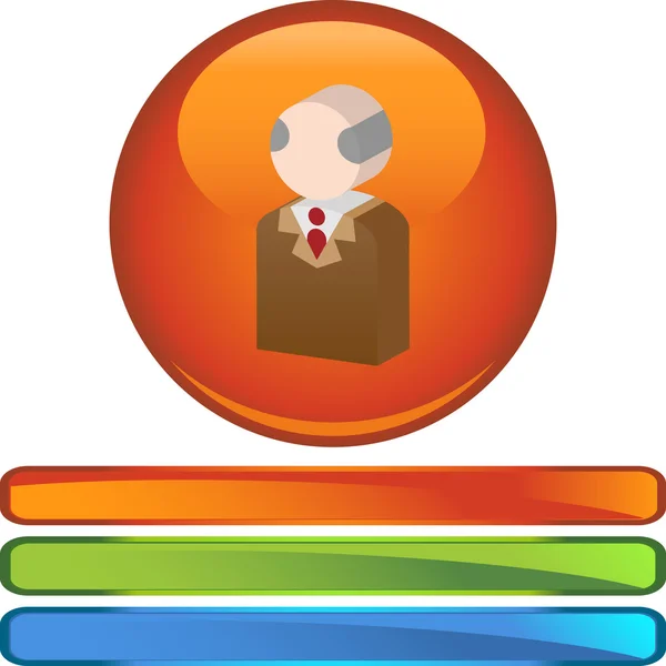 Senior  web button — Stock Vector