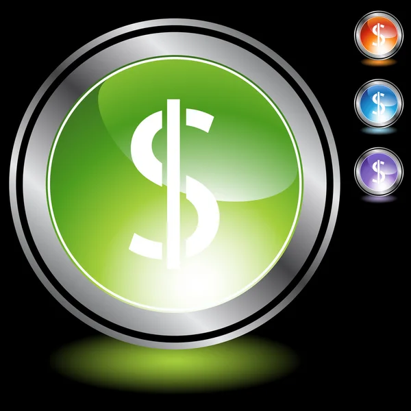 Doları para işareti web düğmesi — Stok Vektör