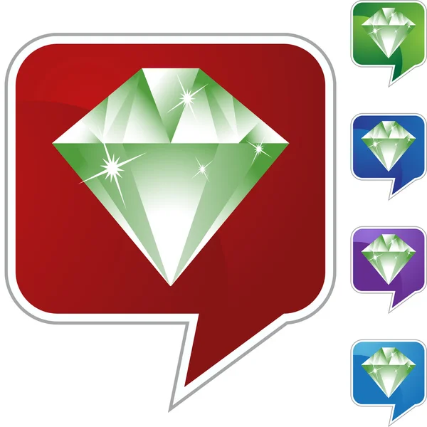 Smaragd ikon gomb — Stock Vector