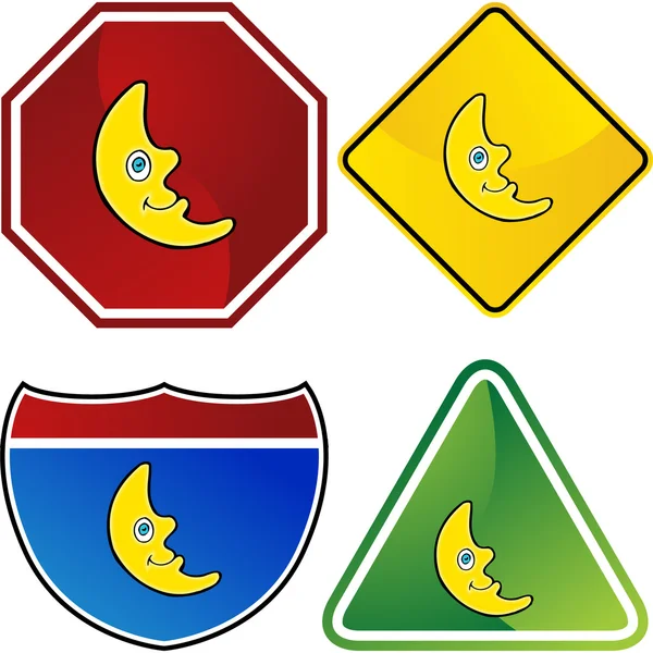 Wassende maan web pictogram — Stockvector