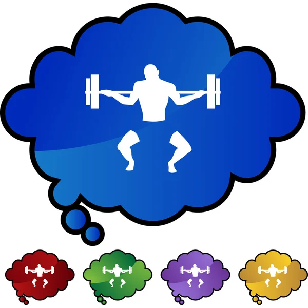 Bodybuilder-Webbutton — Stockvektor