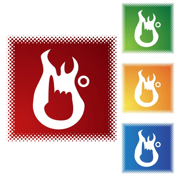 Eerste graad brandwond pictogram — Stockvector