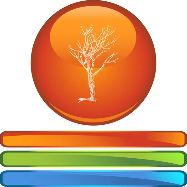 Bloße Baum Web-Taste — Stockvektor