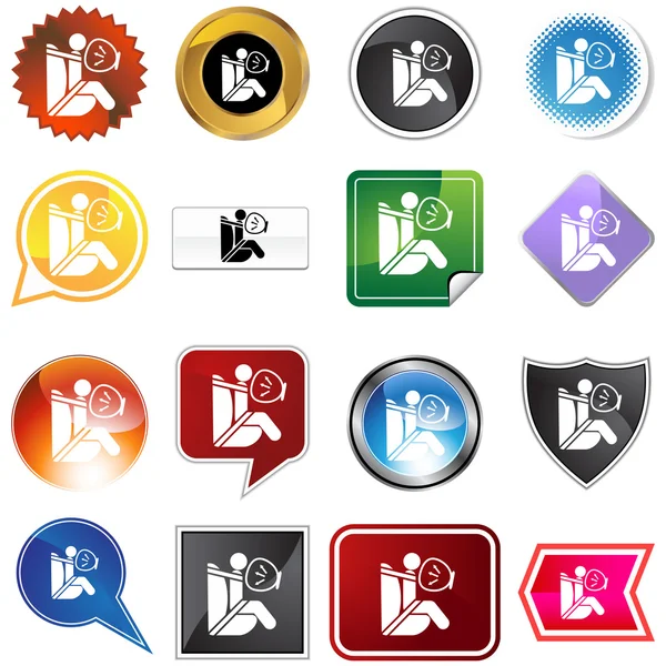 Airbag Icon Set — Stock Vector