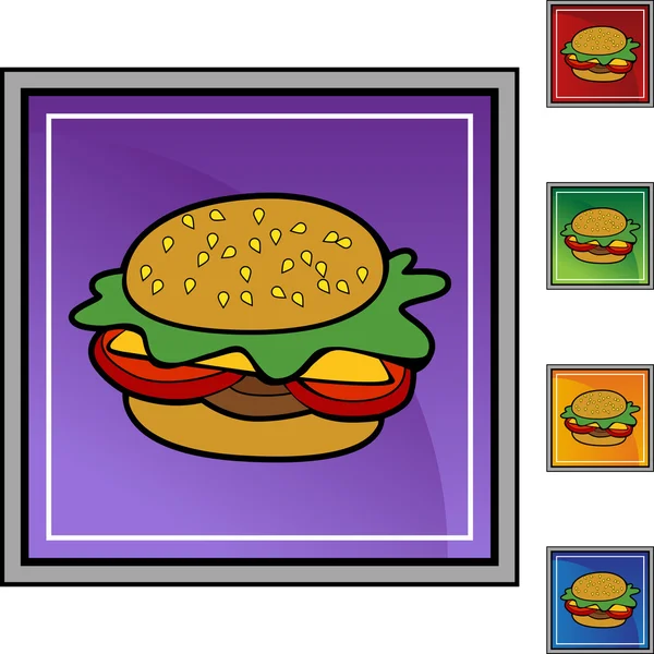 Burger κουμπί web — Διανυσματικό Αρχείο