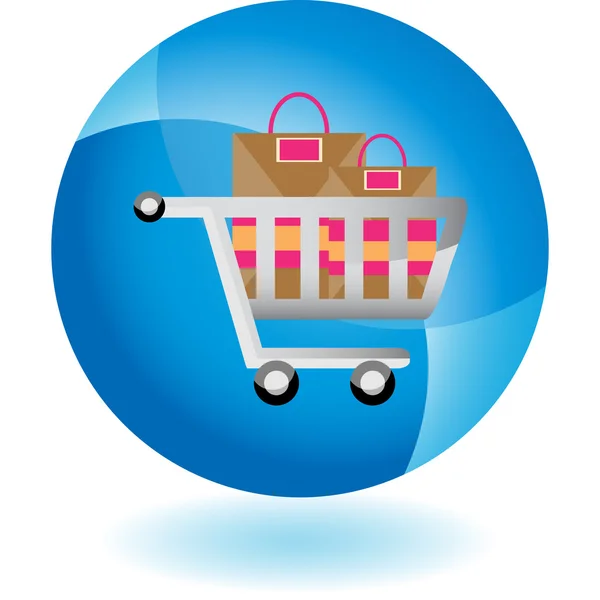 Carro de compras icono web — Vector de stock