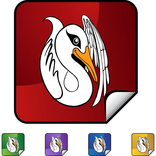 Cute Swan icon — Stock Vector