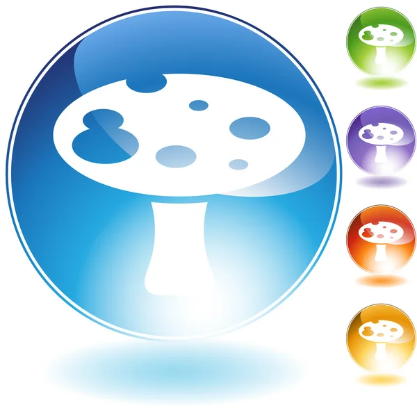 Mushroom crystal icon — Stock Vector