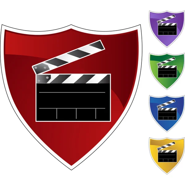 Clapboard película botón web — Archivo Imágenes Vectoriales