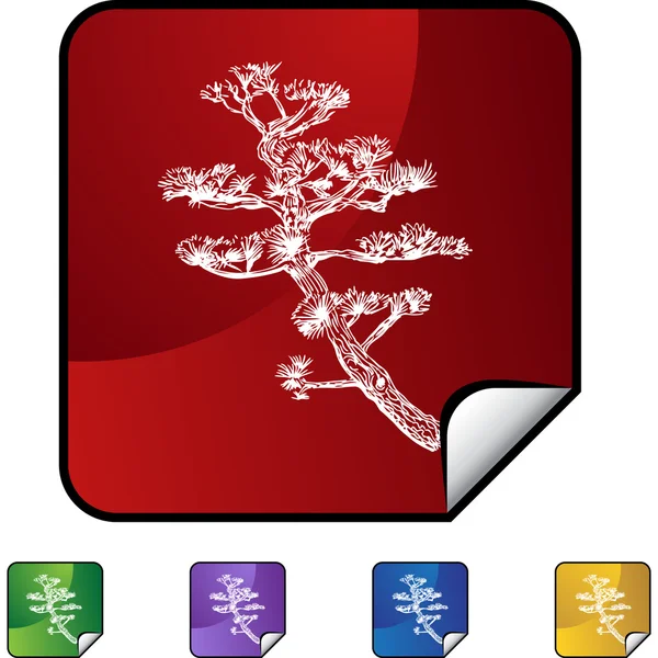 Бонсай дерево веб кнопку — стоковый вектор