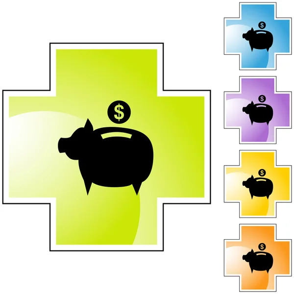 Ikony WWW Bank monety — Wektor stockowy